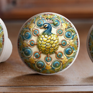 Regal Peacock Elegance Keramik Knoblauch Keramikknauf
