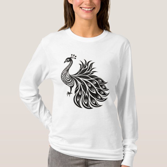 Regal Peacock Elegance T - Shirt Design (Vorderseite)