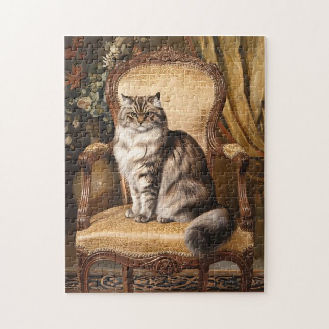 Regal Persian Cat Vintag Style Malerei Puzzle (Vertikal)