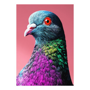 Regal Pigeon Majesty Vivid Realistisches Vogelport Fotodruck