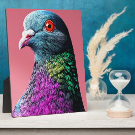 Regal Pigeon Majesty Vivid Realistisches Vogelport Fotoplatte