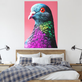 Regal Pigeon Majesty Vivid Realistisches Vogelport Leinwanddruck