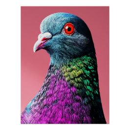 Regal Pigeon Majesty Vivid Realistisches Vogelport Poster