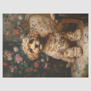 Regal Poodle Vintage-Decoupage Seidenpapier