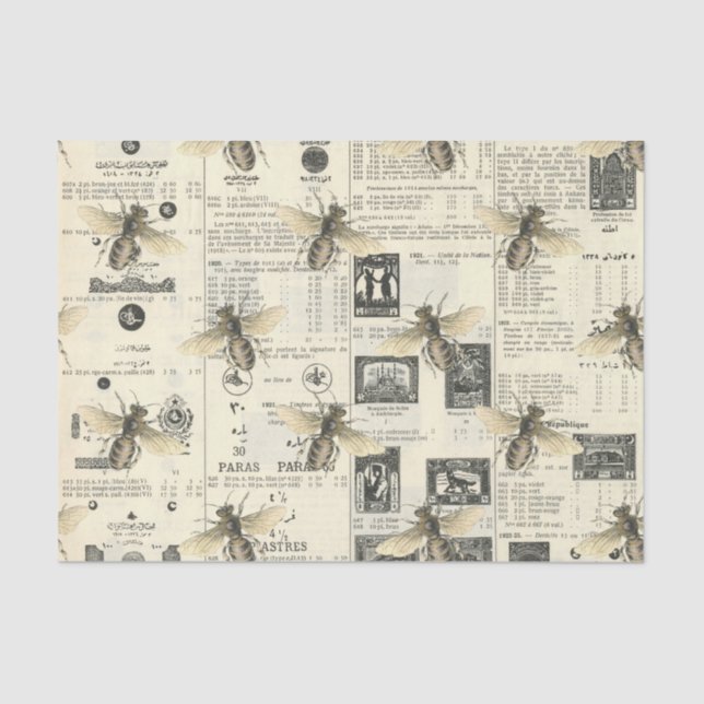 Regal Queen Bee auf Vintagem französischem Papier (Vorderseite)