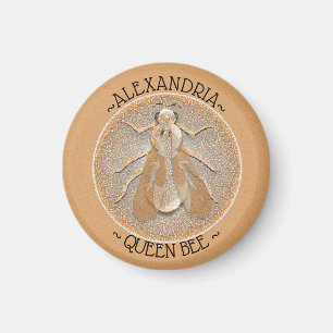Regal Queen Bee HoneyBee Hummel Biene Kupfermünze Magnet