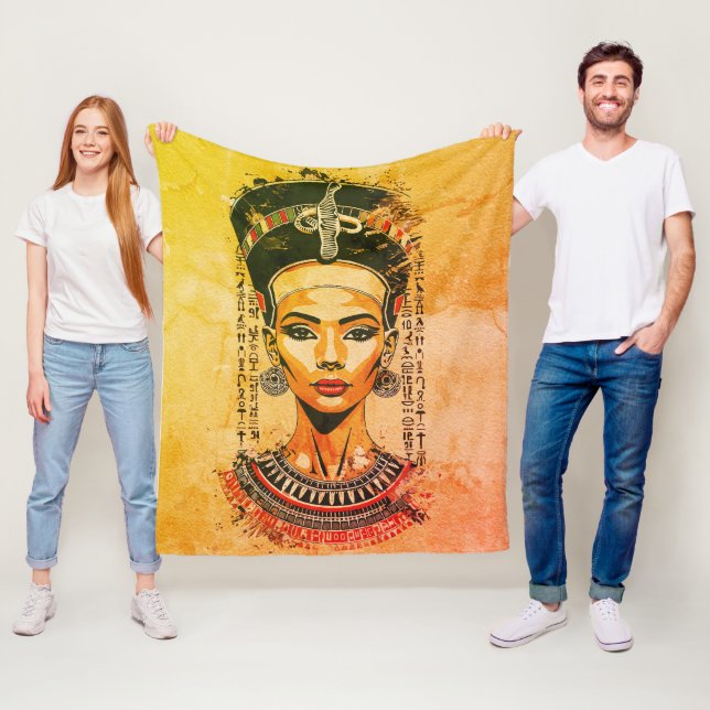 Regal Queen of Egypt - Moderne Neo-Pharao Art Fleecedecke (Beispiel)