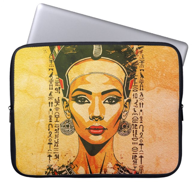 Regal Queen of Egypt - Moderne Neo-Pharao Art Laptopschutzhülle (Vorderseite)