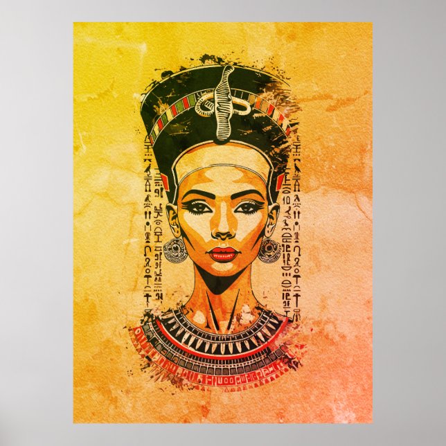 Regal Queen of Egypt - Moderne Neo-Pharao Art Poster (Vorne)