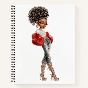 Regal Red Glam Girl Spiralblock Notizbuch