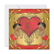 Regal Red Gold Gender Reveal Baby Shower Ethnic