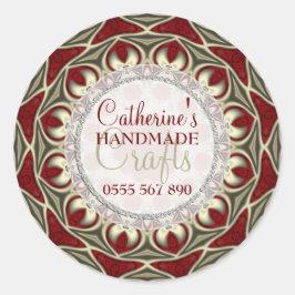 Regal Red Gold Handmade Crafts Produktaufkleber