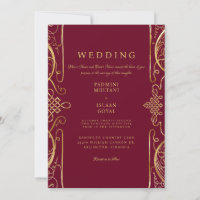 Regal Red Indian Style Wedding Einladung