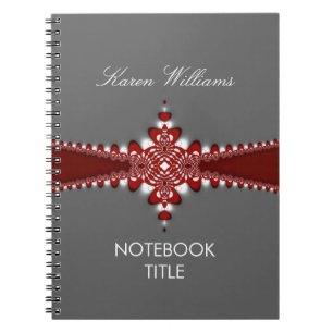 Regal Red Ribbon Silver Notebook Notizblock