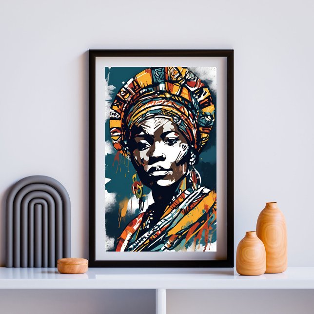 Regal Resolve - Afrocentric Bold Portrait Art Prin Poster (Von Creator hochgeladen)