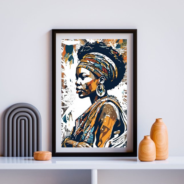 Regal Resolve - Afrocentric Bold Portrait I Poster (Von Creator hochgeladen)