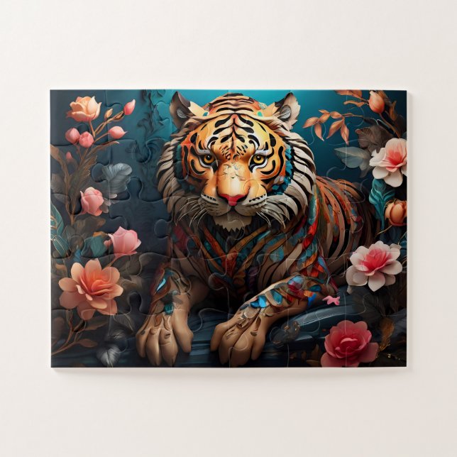 Regal Roar: Majestic Tiger Puzzle (Horizontal)