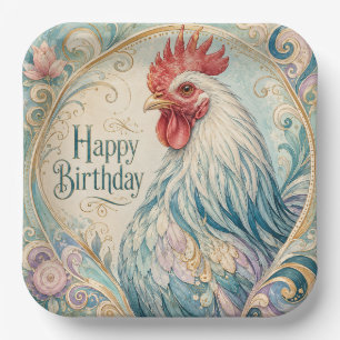 Regal Rooster Geburtstagsflor Pappteller