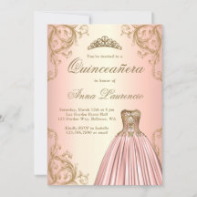 Regal Rose Gold Damask Decorative Quinceanera