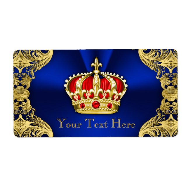 Regal Royal Blue Prince Baby Dusche Wasserflasche (Vorne)