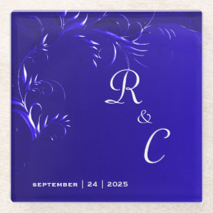 Regal Royal Blue Wedding Glasuntersetzer
