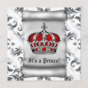 Regal Royal Red Prince Baby Dusche Einladung
