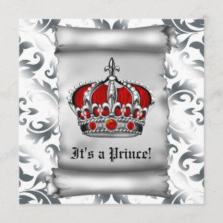 Regal Royal Red Prince Baby Dusche Einladung