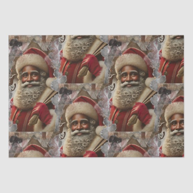 Regal Santa mit Rentier Seidenpapier (Vorderseite)