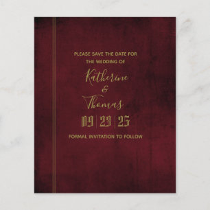 Regal Save the Date Flyer für Wein und Gold