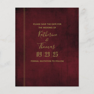 Regal Save the Date Flyer für Wein und Gold