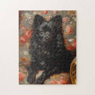 Regal Schipperke Dog Vintag Style Art Puzzle