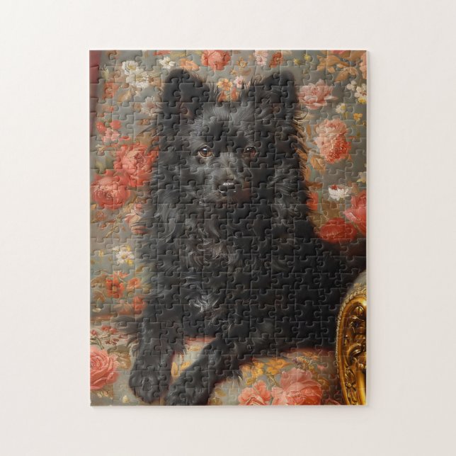Regal Schipperke Dog Vintag Style Art Puzzle (Vertikal)