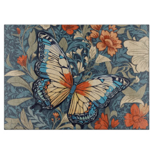 Regal Schmetterling unter William Morris Floral Schneidebrett