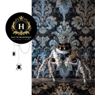 Regal Schwarz Vintage Floral Gekrönte Spinne Kunst Seidenpapier