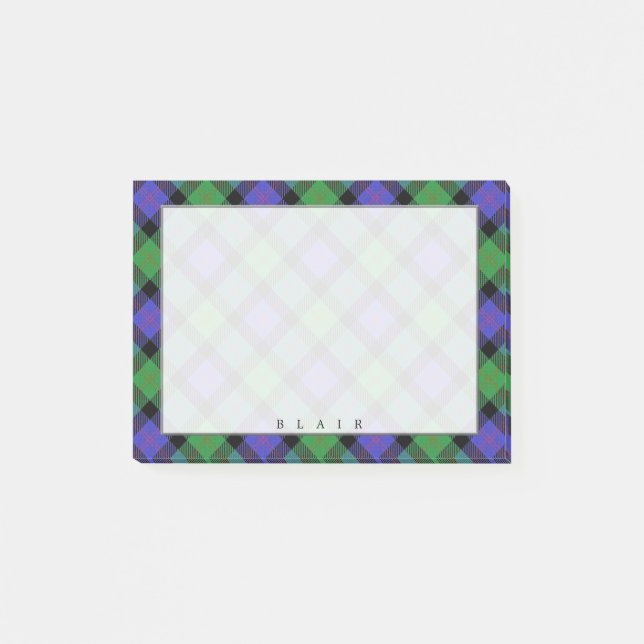 Regal Scottish Clan Blair Tartan Post-it Klebezettel (Vorderseite)