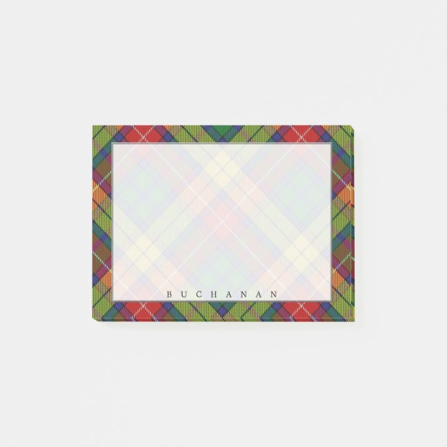 Regal Scottish Clan Buchanan Tartan Post-it Klebezettel (Vorderseite)