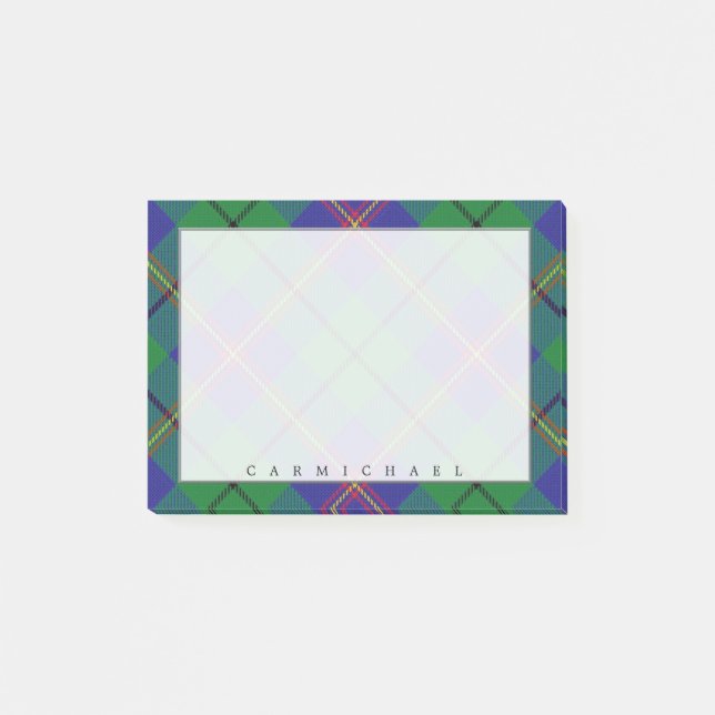 Regal Scottish Clan Carmichael Tartan Post-it Klebezettel (Vorderseite)