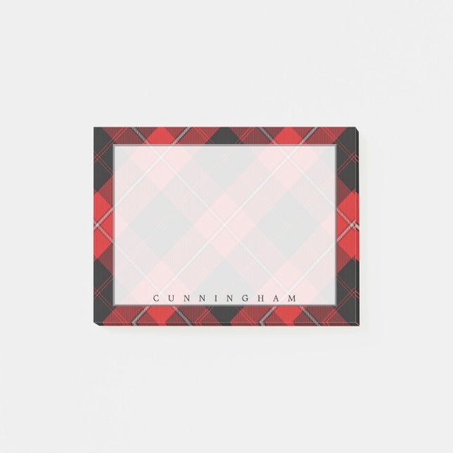 Regal Scottish Clan Cunningham Tartan Post-it Klebezettel (Vorderseite)
