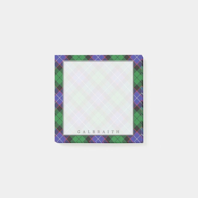 Regal Scottish Clan Galbraith Tartan Post-it Klebezettel (Vorderseite)