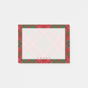 Regal Scottish Clan Grant Tartan Post-it Klebezettel