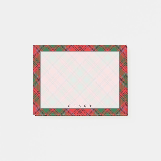 Regal Scottish Clan Grant Tartan Post-it Klebezettel (Vorderseite)