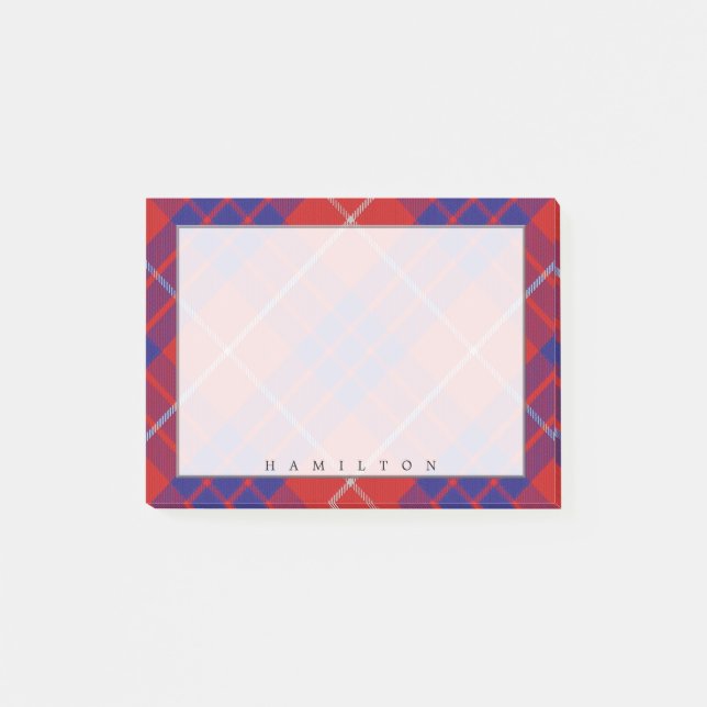 Regal Scottish Clan Hamilton Tartan Post-it Klebezettel (Vorderseite)