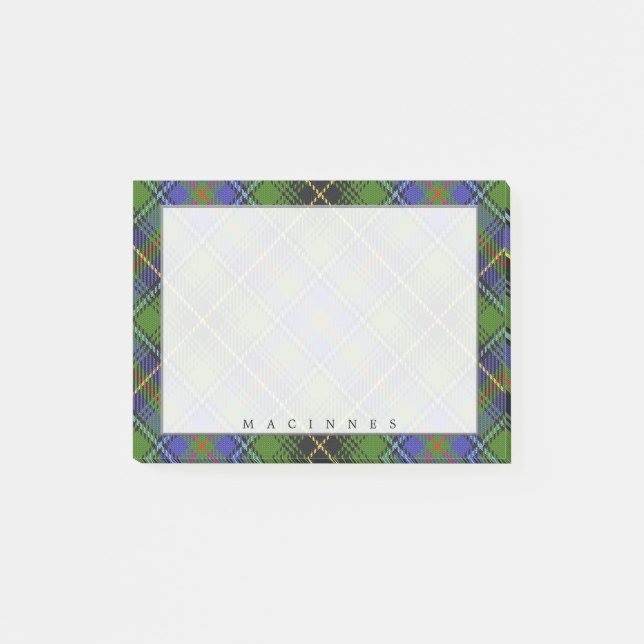 Regal Scottish Clan MacInnes Tartan Post-it Klebezettel (Vorderseite)