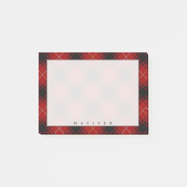Regal Scottish Clan MacIver Tartan Post-it Klebezettel (Vorderseite)