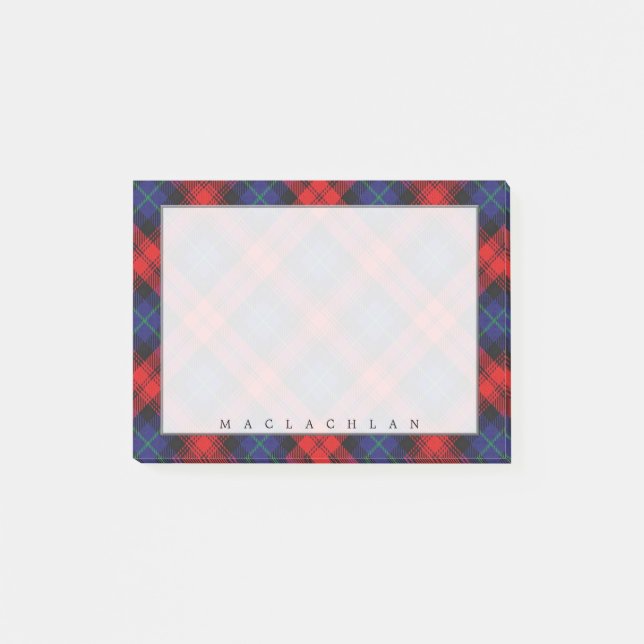 Regal Scottish Clan MacLachlan Tartan Post-it Klebezettel (Vorderseite)