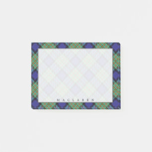 Regal Scottish Clan MacLaren Tartan Post-it Klebezettel