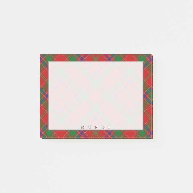 Regal Scottish Clan Munro Tartan Post-it Klebezettel (Vorderseite)
