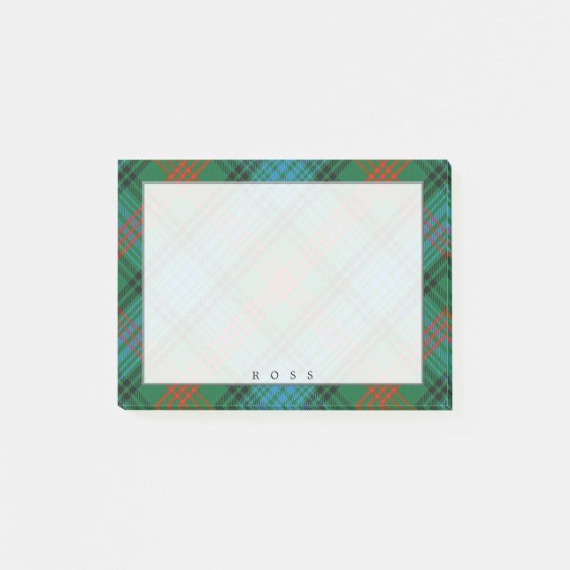 Regal Scottish Clan Ross Tartan Post-it Klebezettel (Vorderseite)