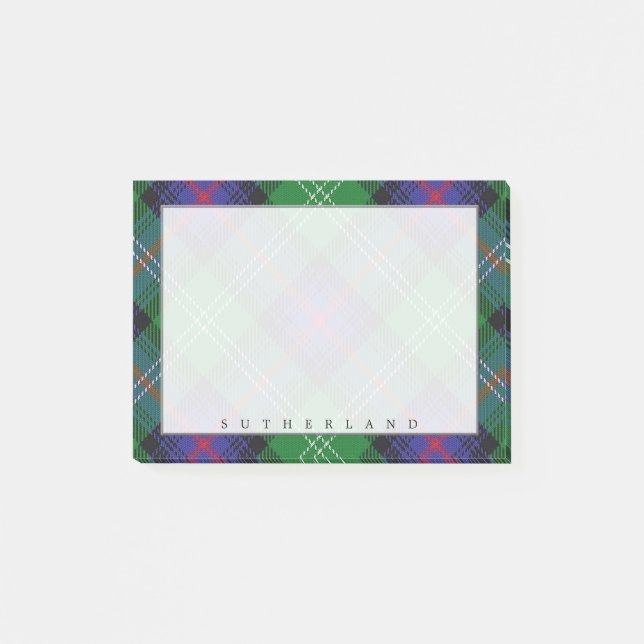 Regal Scottish Clan Sutherland Tartan Post-it Klebezettel (Vorderseite)