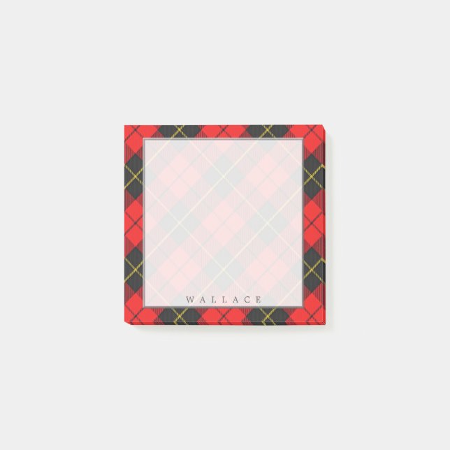 Regal Scottish Clan Wallace Tartan Post-it Klebezettel (Vorderseite)